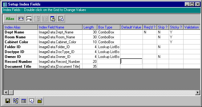 Setup Index Fields